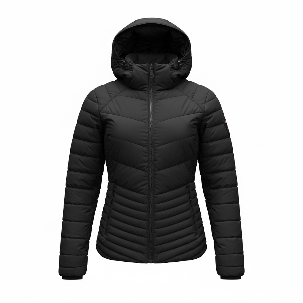 Pajar Women's Black Hooded Puffer Jacket Packable- Size XS